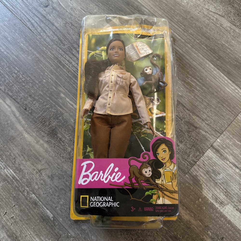 Barbie National Geographic Doll WILDLIFE CONSERVATIONIST With Monkey (NEW)
